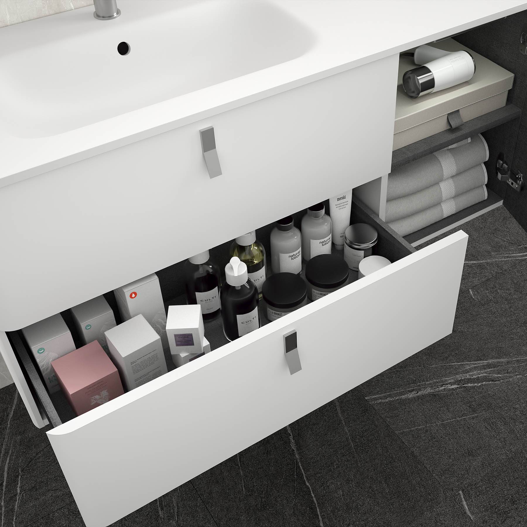 Salgar Schrank wandhängend UNIIQ 900 rechts Weiß matt Badmöbel