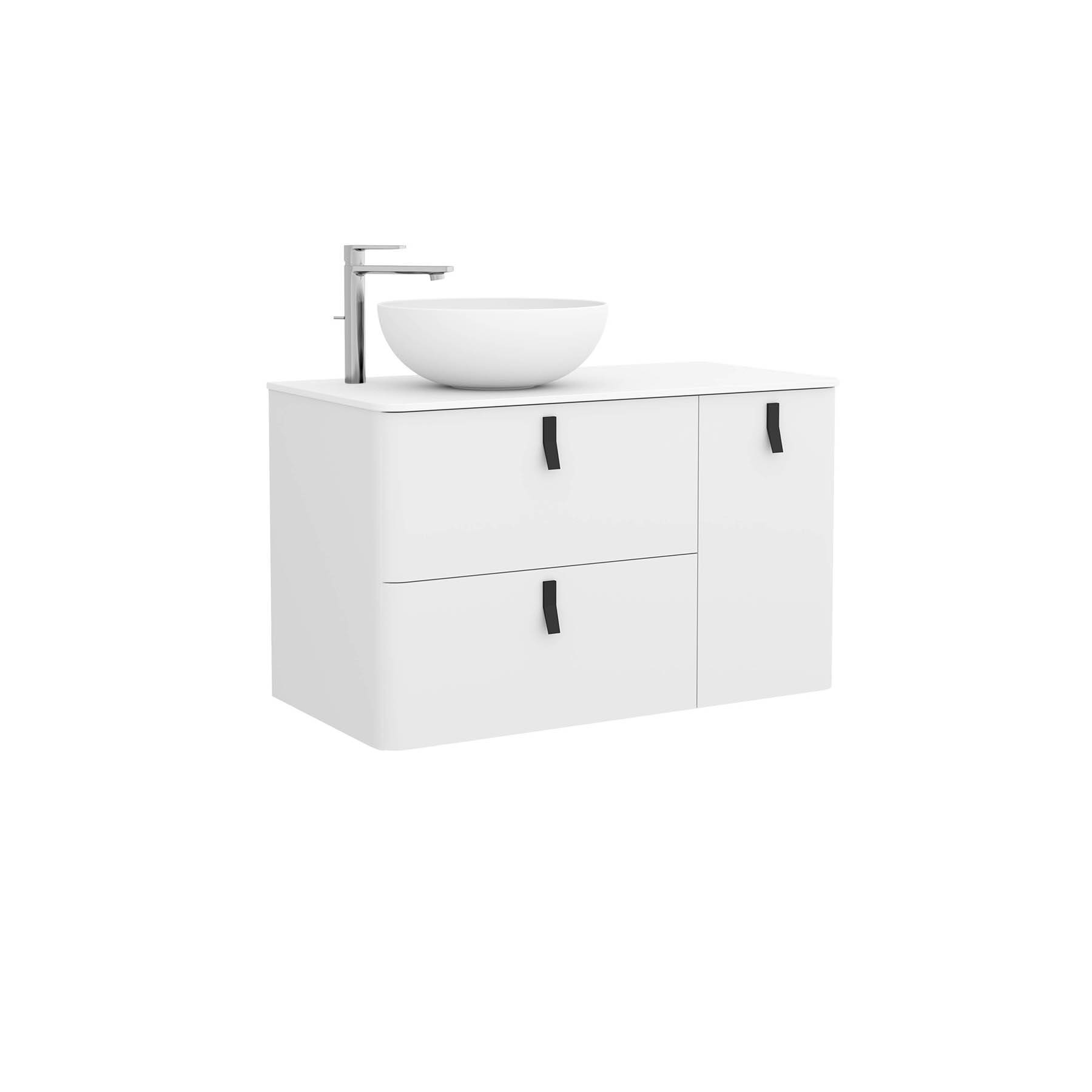 Salgar Schrank wandhängend UNIIQ 900 rechts Weiß matt Badmöbel