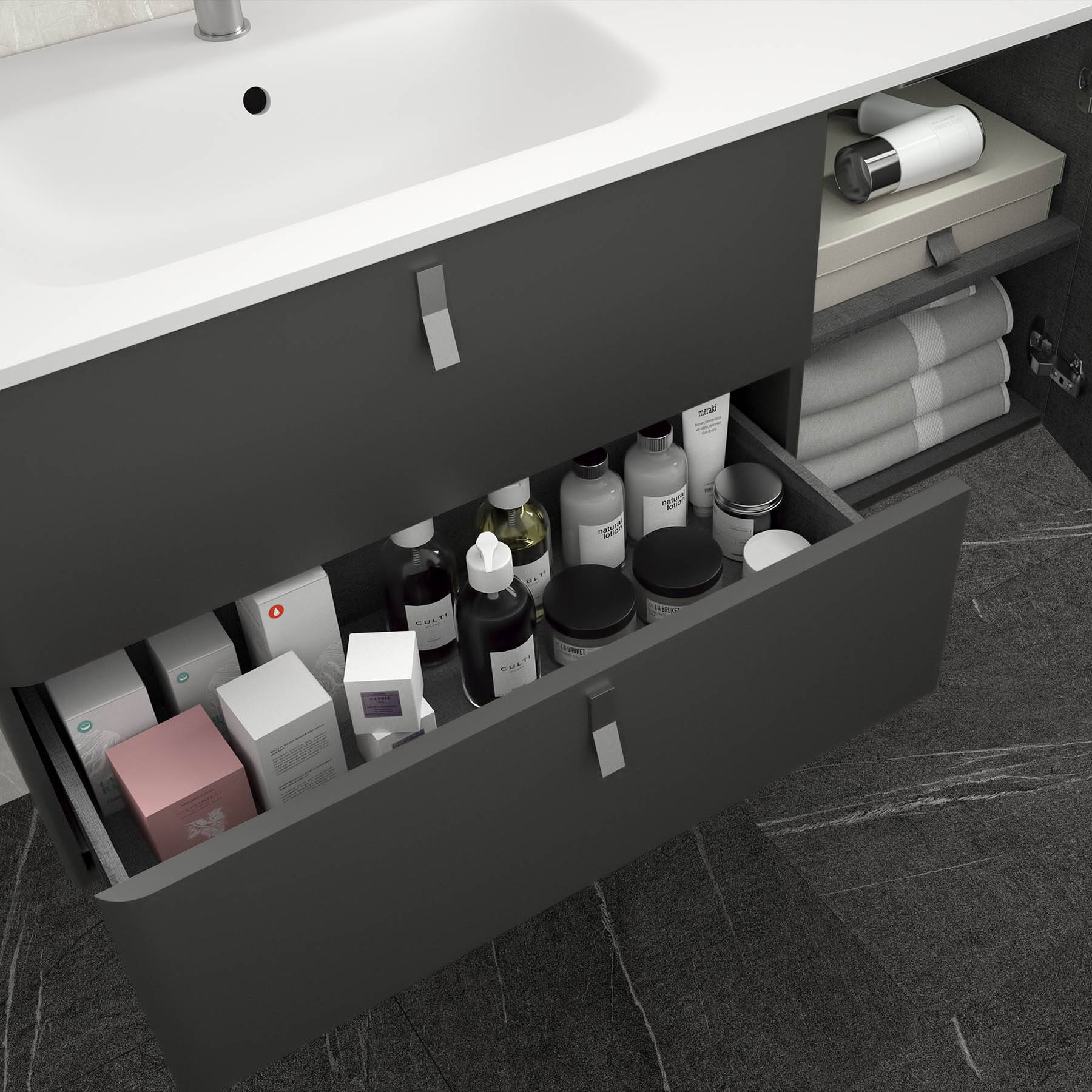 Salgar Schrank wandhängend UNIIQ 1200 rechts Anthrazitgrau matt Badmöbel