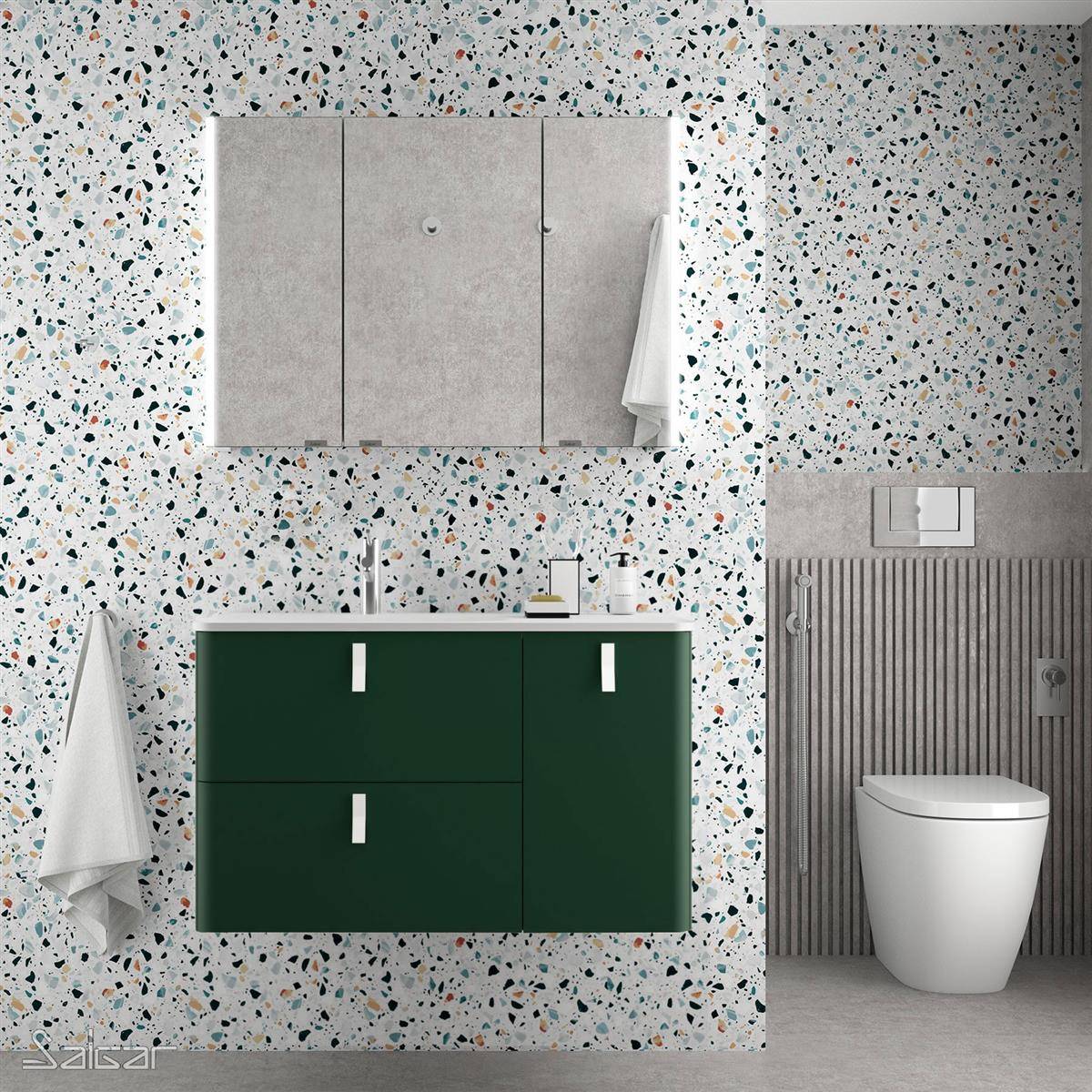 Salgar Schrank wandhängend UNIIQ 900 rechts Royal green Badmöbel