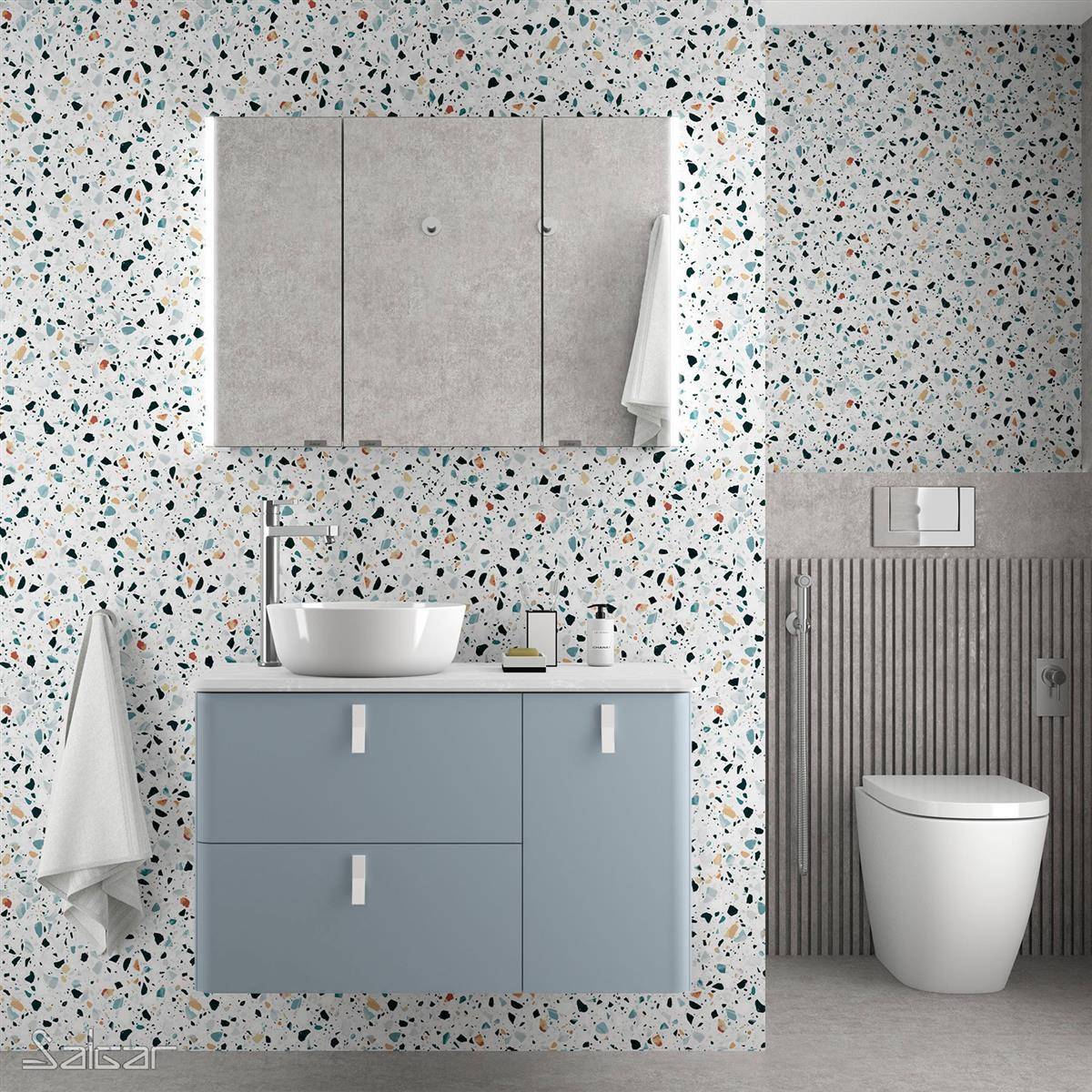 Salgar Schrank wandhängend UNIIQ 900 rechts Blue fog Badmöbel