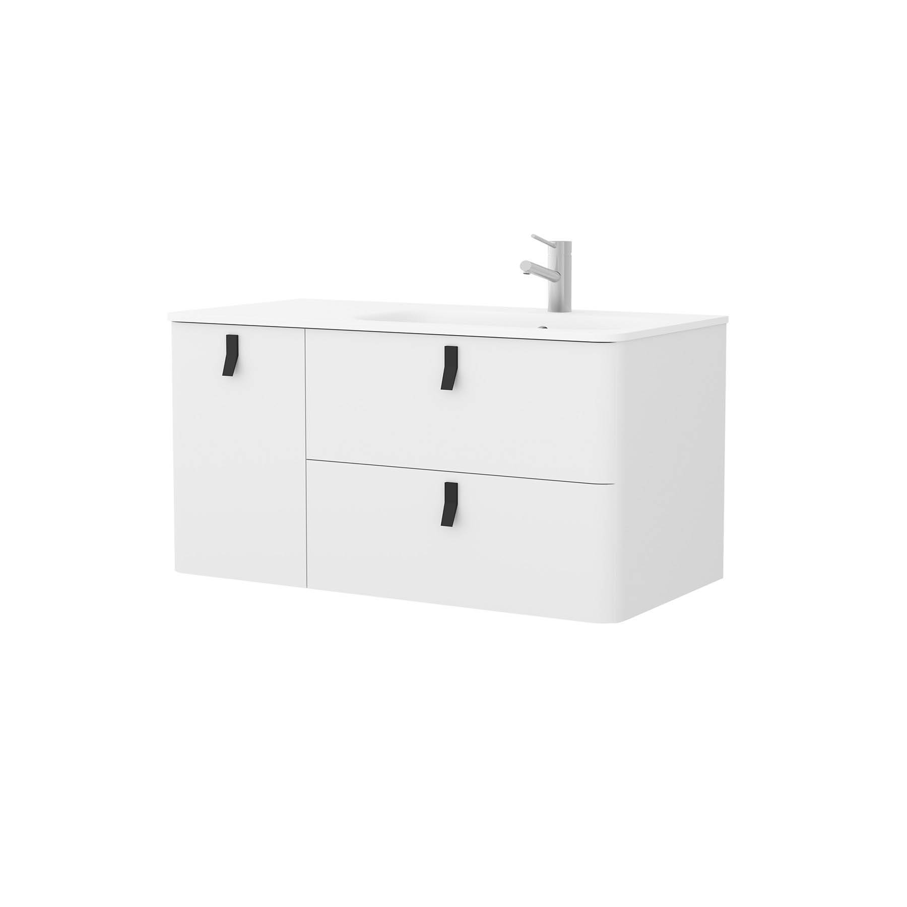 Salgar Schrank wandhängend UNIIQ 1200 links Weiß matt Badmöbel