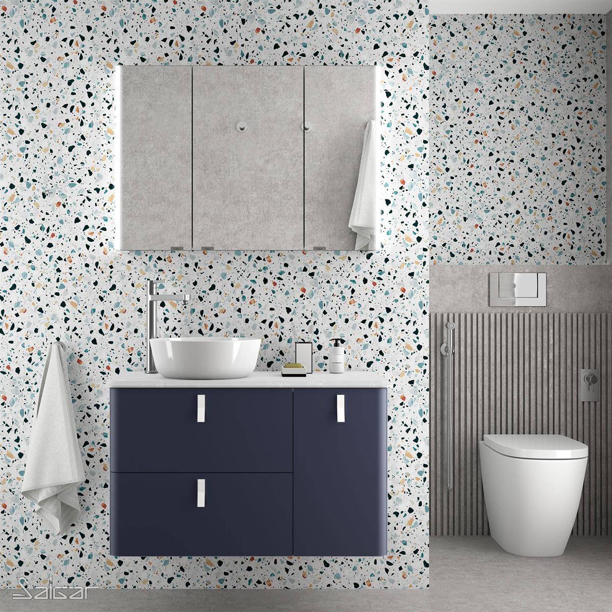 Salgar Schrank wandhängend UNIIQ 900 rechts Night blue Badmöbel