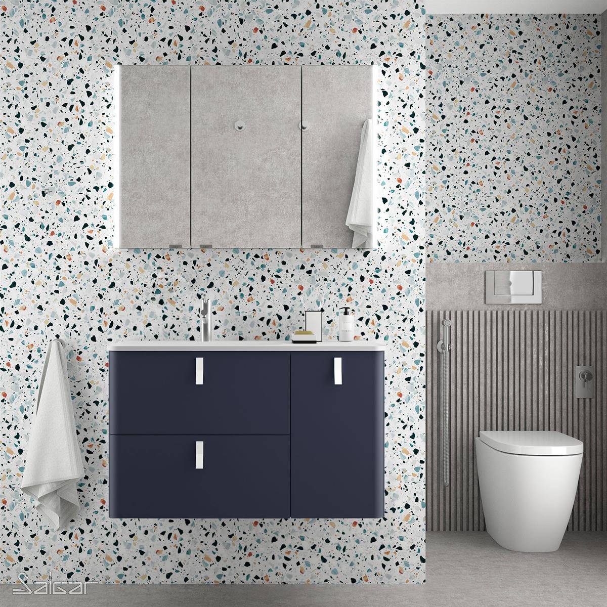 Salgar Schrank wandhängend UNIIQ 900 rechts Night blue Badmöbel