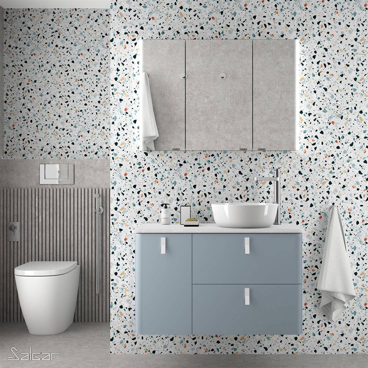 Salgar Schrank wandhängend UNIIQ 1200 links Blue fog Badmöbel