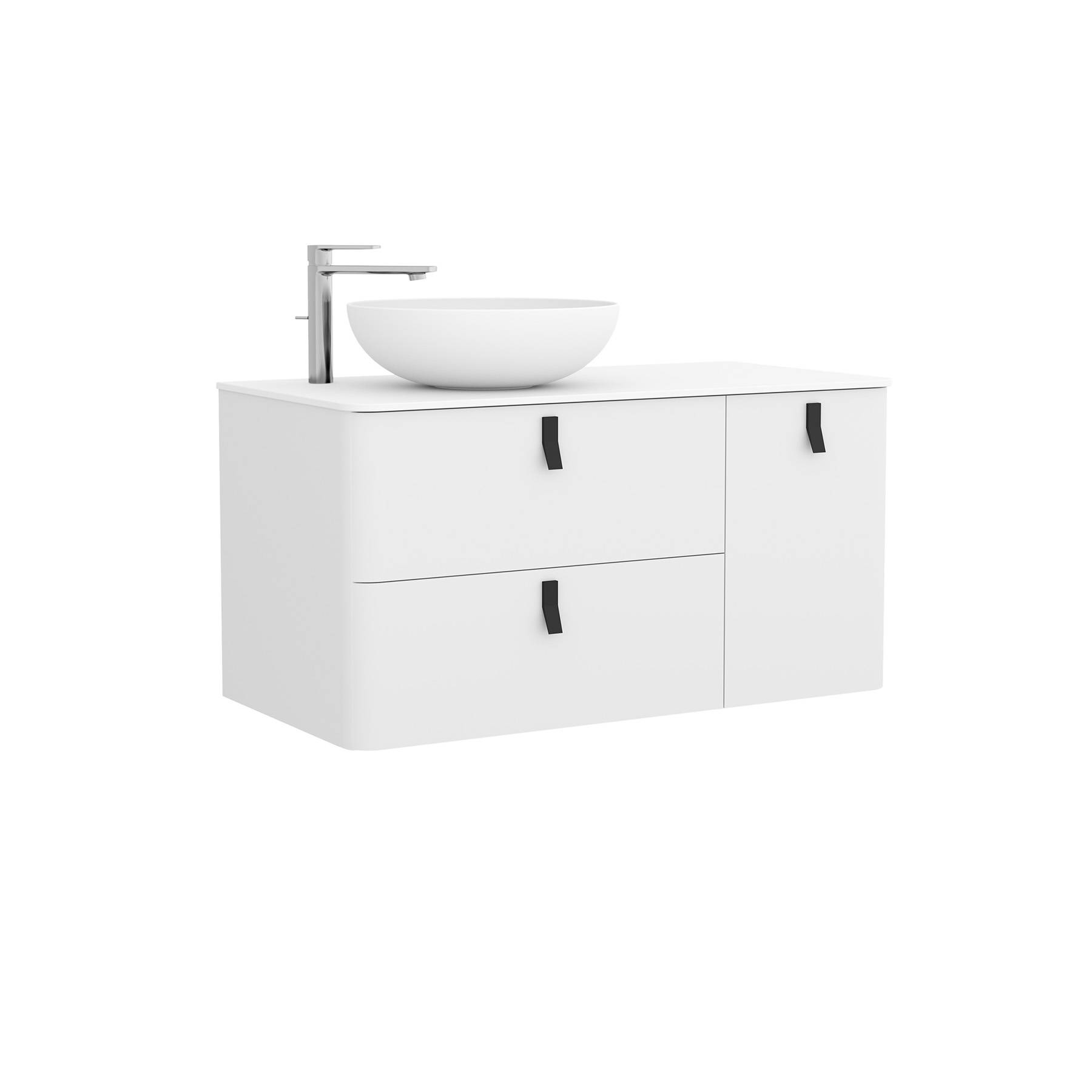 Salgar Schrank wandhängend UNIIQ 1200 rechts Weiß matt Badmöbel