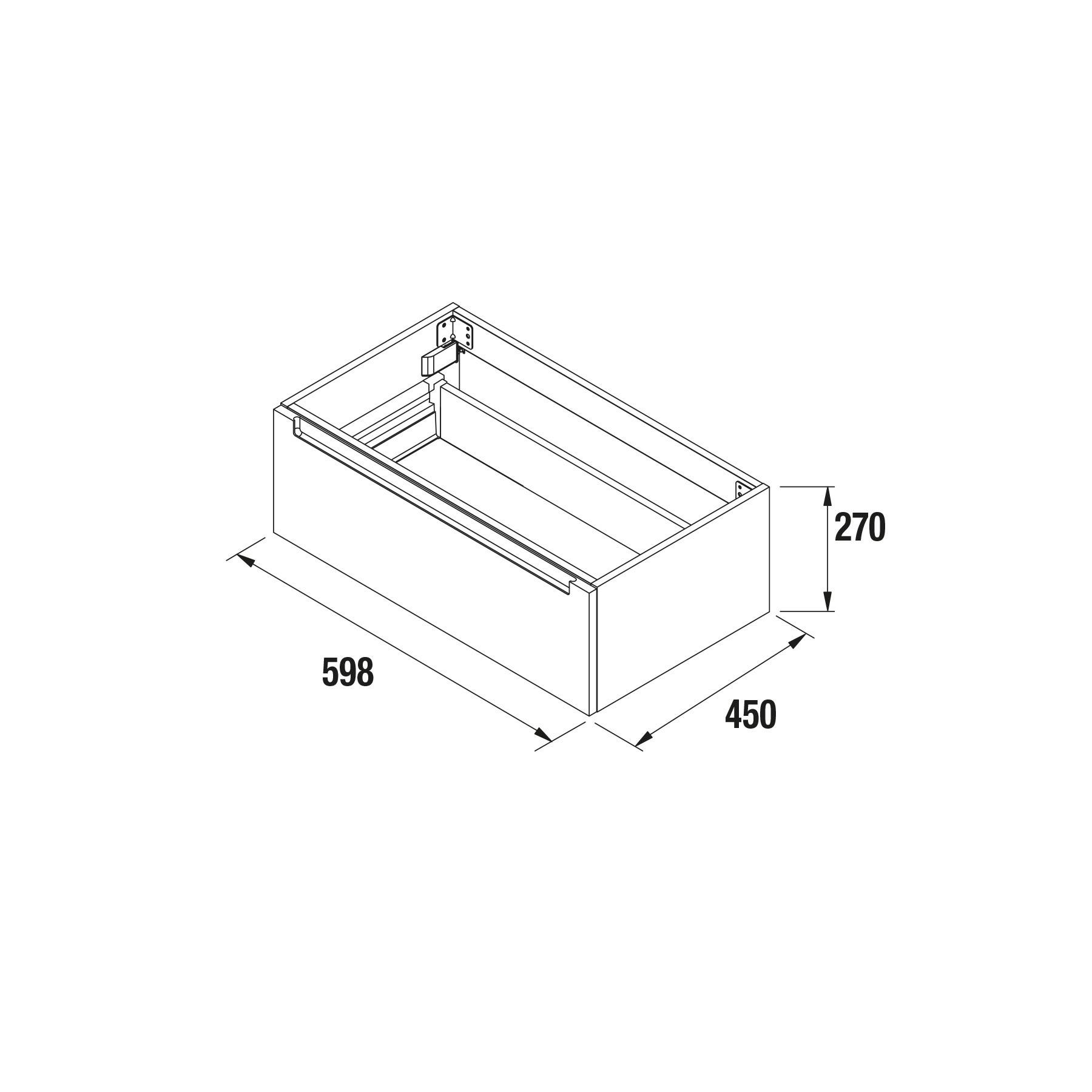 Salgar Waschtischunterschrank MONTERREY 600 1 Schublade weiß glänzend