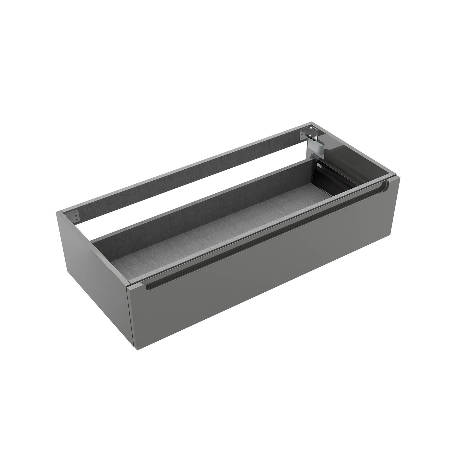 Waschtischunterschrank MONTERREY 1200 1 Schublade grau glänzend