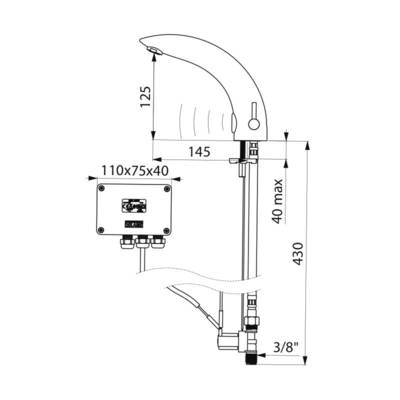 Delabie Elektronische Mischbatterie TEMPOMATIC MIX 2 Mischhebel Standart