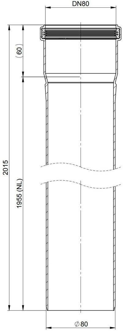 Atec Rohr PolyTop kürzbar DN 80 1955mm