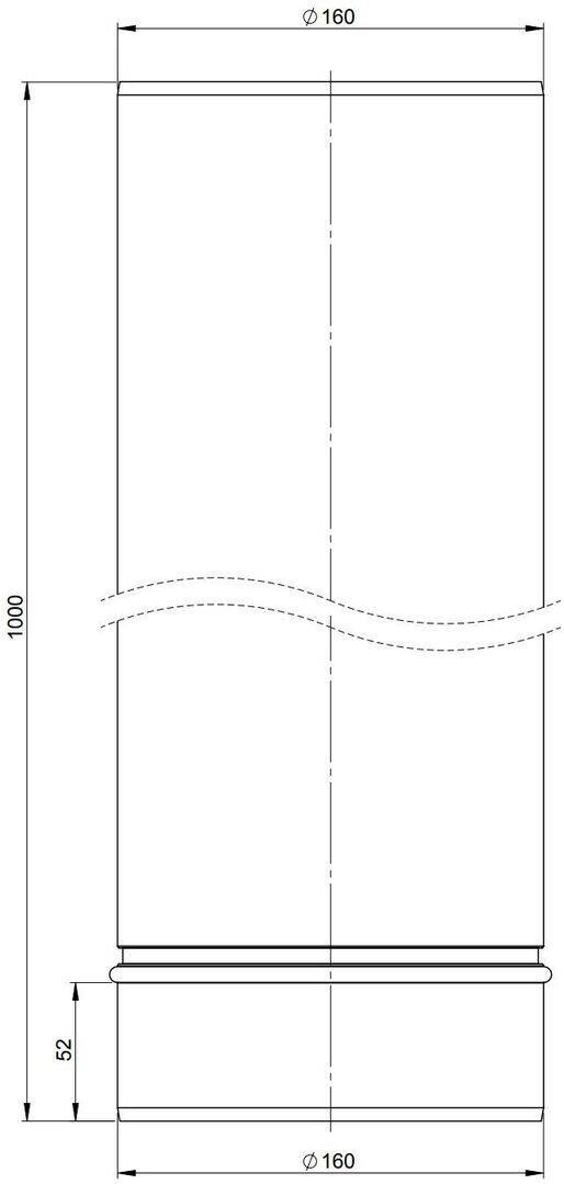 Atec Endrohr PolyTop Edelstahl 940mm DN160