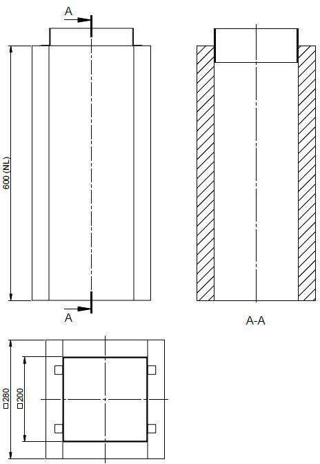 Atec Schachtelement 600 mm L90 PolyCase inklusive Steckverbinder, DN 125
