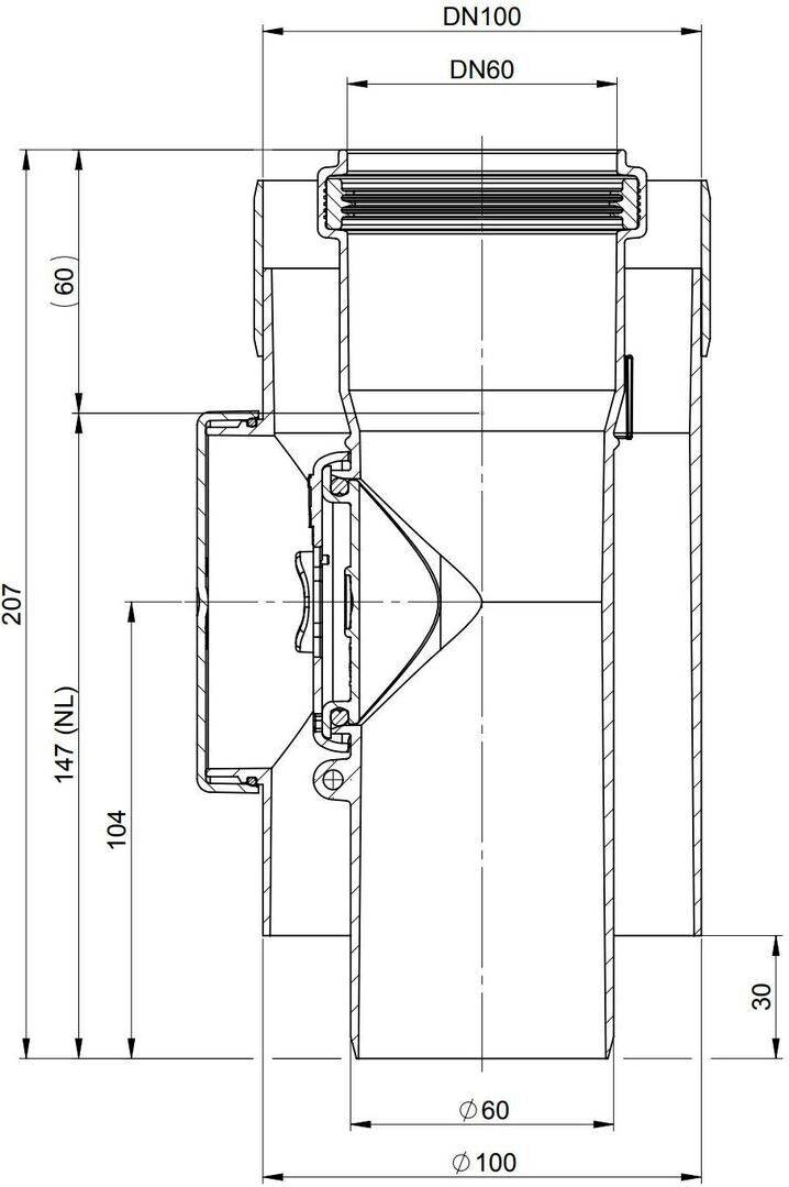 Atec Kontroll-Rohr PolyTwin konzentrisch, DN 60/100