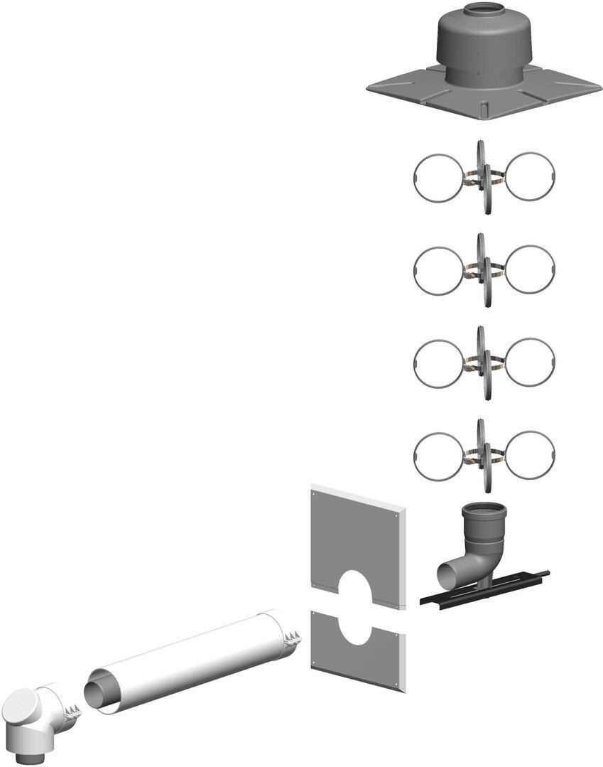 Set de regard Atec PolyTwin avec raccord plastique DN 60/100 - DN 80