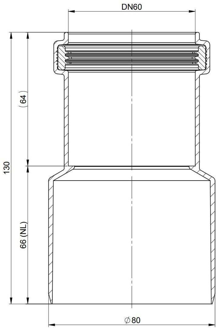Atec Réduction PolyTop centrée DN 60 D 80 mm