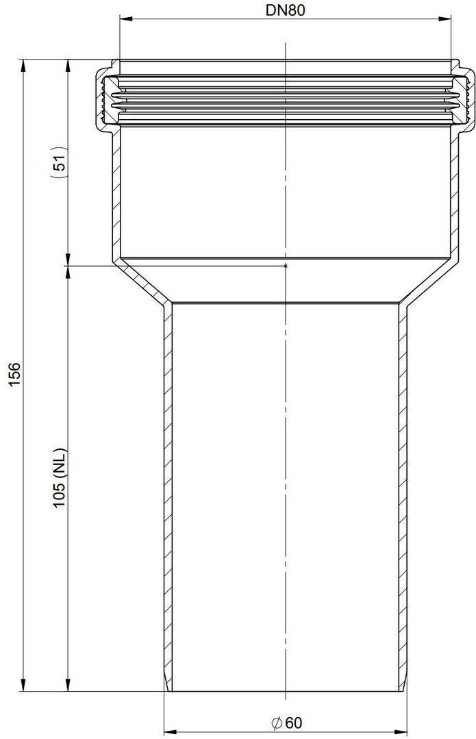 Atec Réduction PolyTop centrée DN 80 D 60 mm