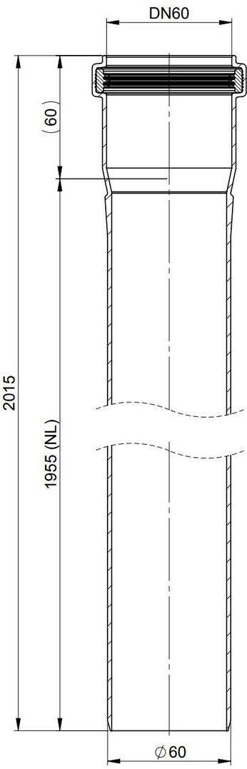 Atec Rohr PolyTop kürzbar DN 60 1955mm