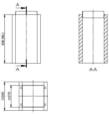 Atec Schachtelement 600 mm L90 PolyCase inklusive Steckverbinder, DN 200
