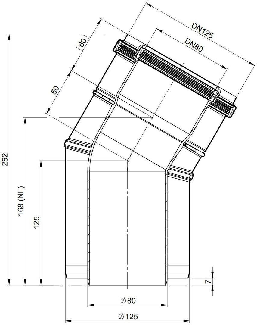 Atec Bogen PolyClassic 30Grad, konzentrisch, DN 80/125