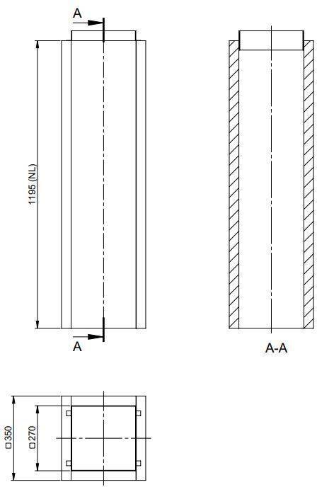 Atec Schachtelement 1195 mm L90 PolyCase inklusive Steckverbinder, DN 200