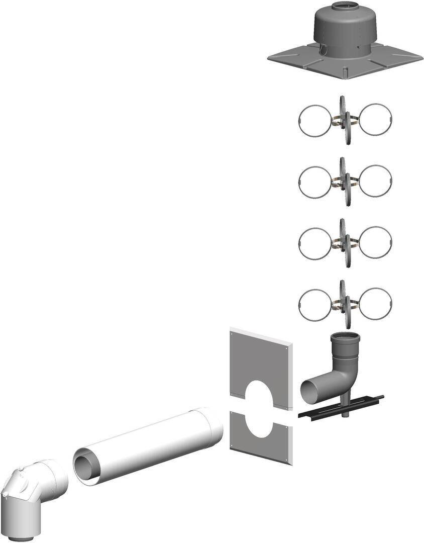 Atec ensemble de regards PolyTwin avec pièce de raccordement en plastique DN 80/125 - DN 80