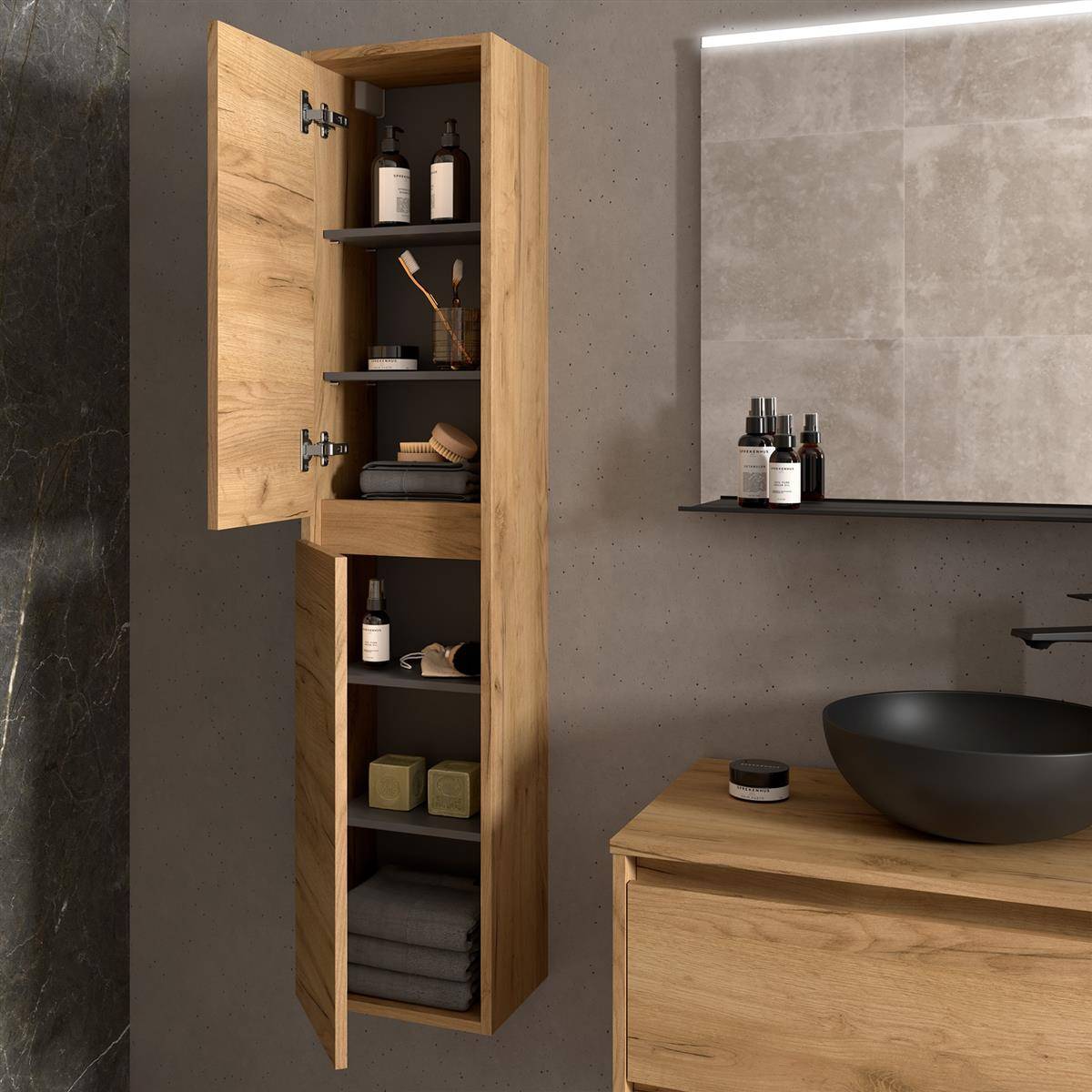 Hochschrank BALTIC 1400mm Eiche Afrika