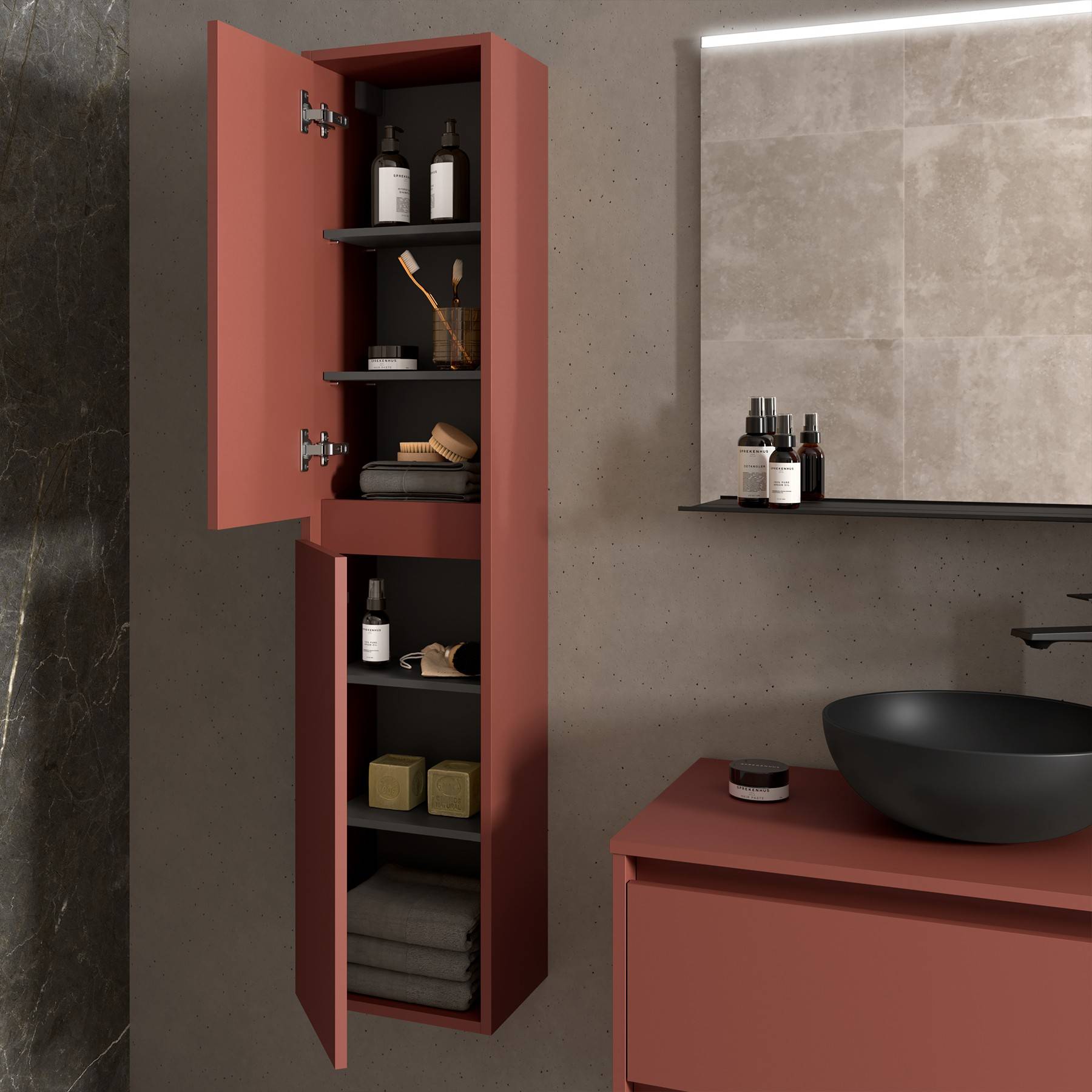 Hochschrank NOJA 1400mm RED SATIN
