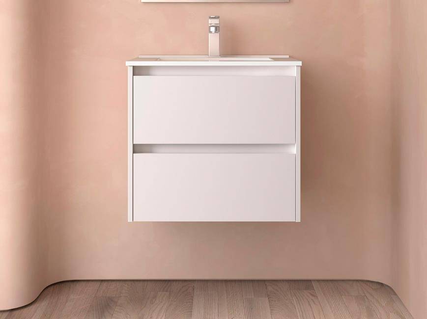 BALTIC Unterschrank 600 2 Schubladen + Waschbecken White Satin