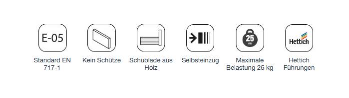 Salgar Noja Unterschrank 700 2 Schubladen + Waschbecken Black Satin