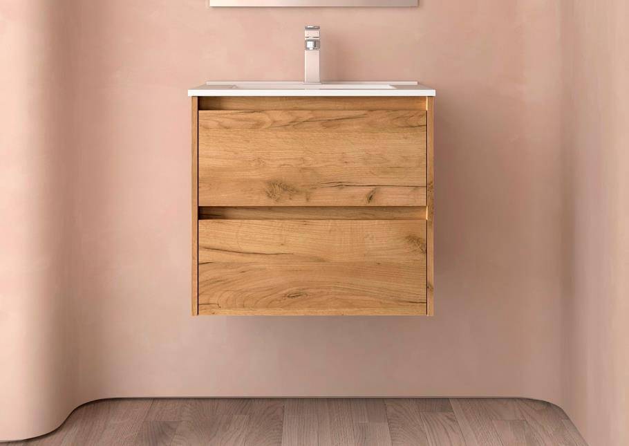 BALTIC Unterschrank 700 2 Schubladen + Waschbecken Eiche Afrika