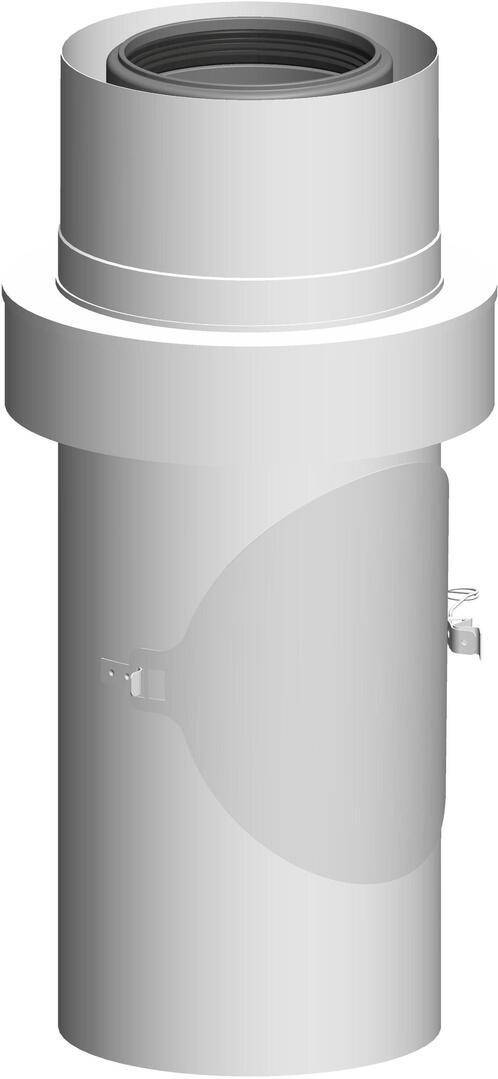 Atec Kontrollrohr WhitePoly mit Zuluftansaugung DN80/125, Länge 275 mm.