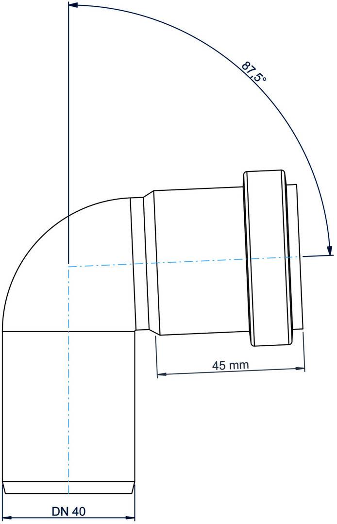 Bogen PKB Polo-Kal NG DN 40 87,5Grad