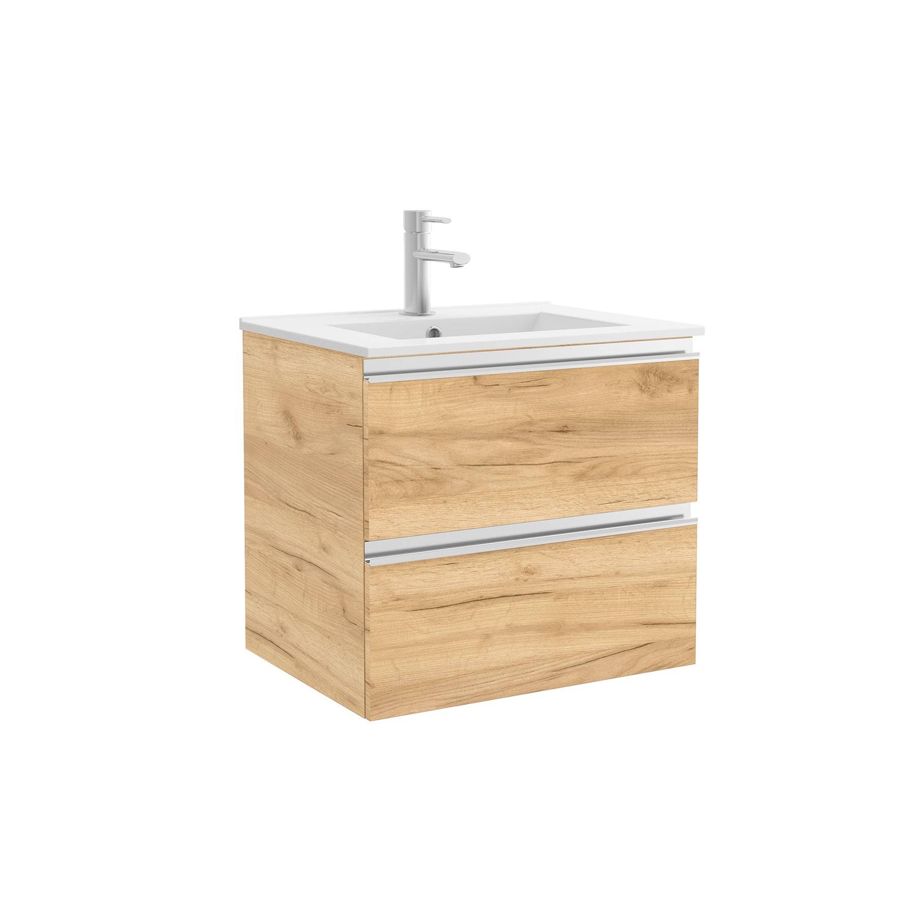 Salgar Schrank wandhängend SPIRIT 600 2 Metallauszug EICHE AFRIKA 598 x 540 x 450 mm