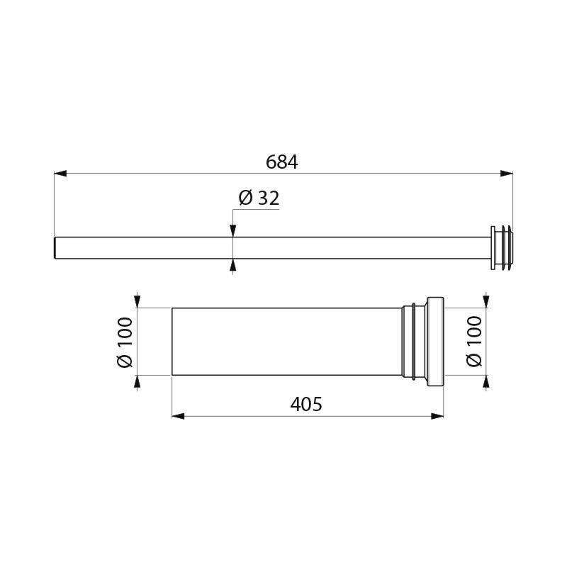 Delabie Anschluss-Set für WC, Reduktionsstücke f. Anschluss u. Ablauf