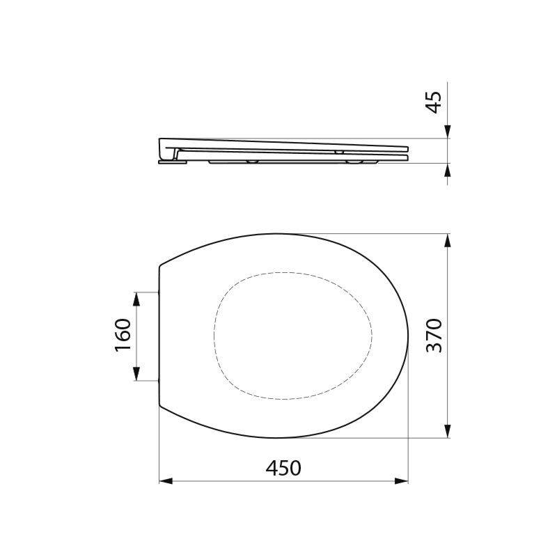 Delabie WC-Sitz Slim BCN schwarz Duroplast mit Deckel