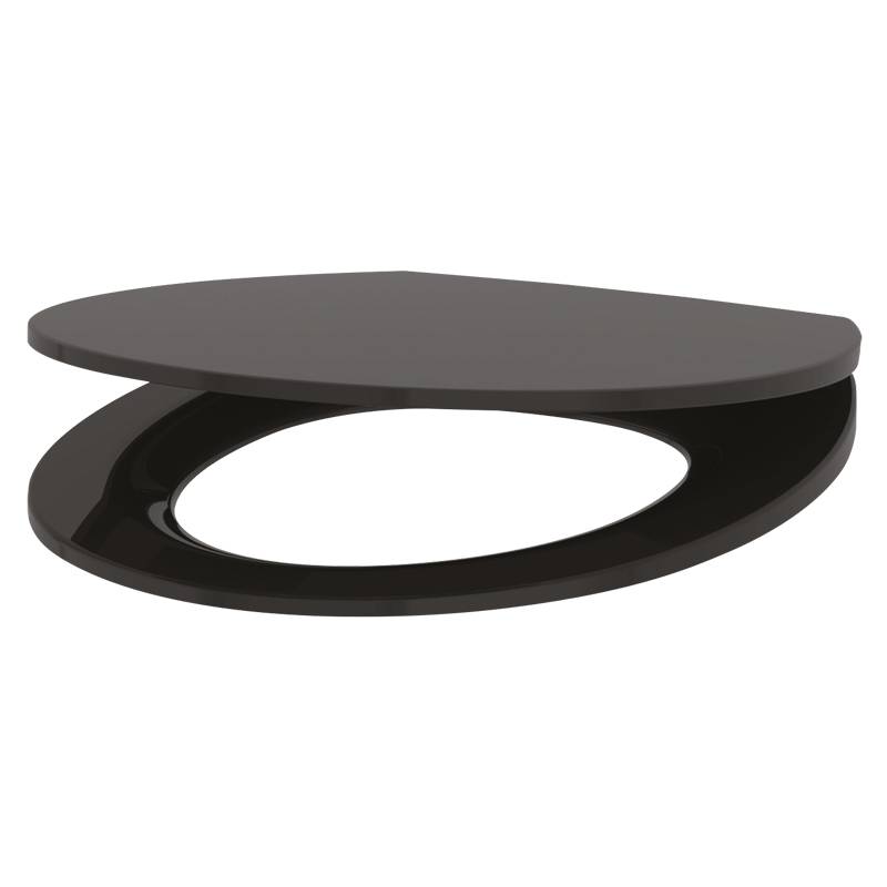 Delabie WC-Sitz Slim BCN schwarz Duroplast mit Deckel mit Abs-Auto.