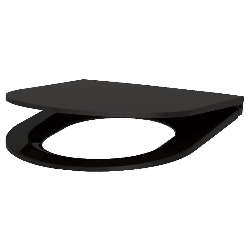 Delabie siège WC Slim S21 noir Duroplast avec couvercle avec fermeture automatique ABS