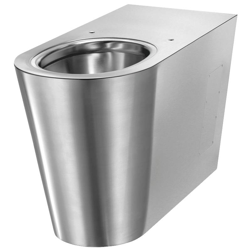 Delabie WC 700 P bodenst. Anschl. von hinten Edelstahl Werkstoff 1.4301 satiniert - Barrierefreie Ausführung