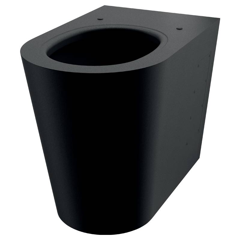 Delabie WC S21 P bodenst. Anschl. von hinten Edelstahl matt schwarz