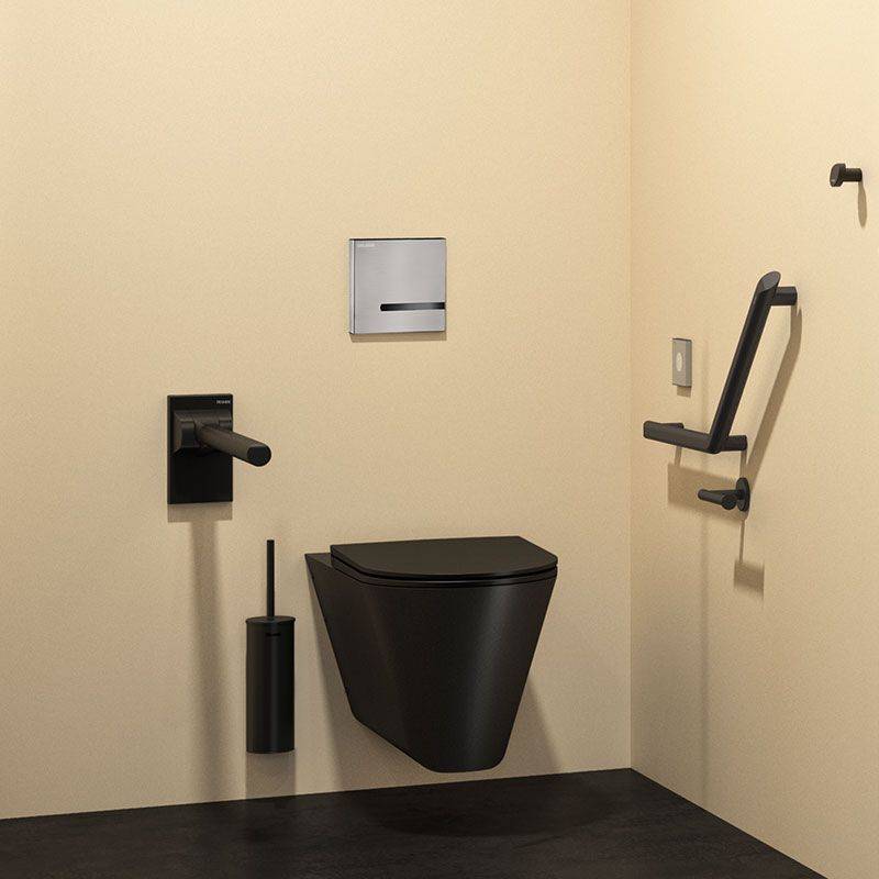 Delabie WC 700 S wandh. Anschluss von hinten Edelstahl Werkstoff 1.4301 matt schwarz - Barrierefreie Ausführung