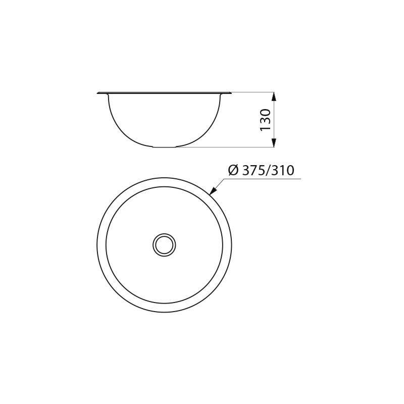 Delabie Einbau-WT HEMI D 310mm o. Überlauf Edst. 1.4301 hochglänzend