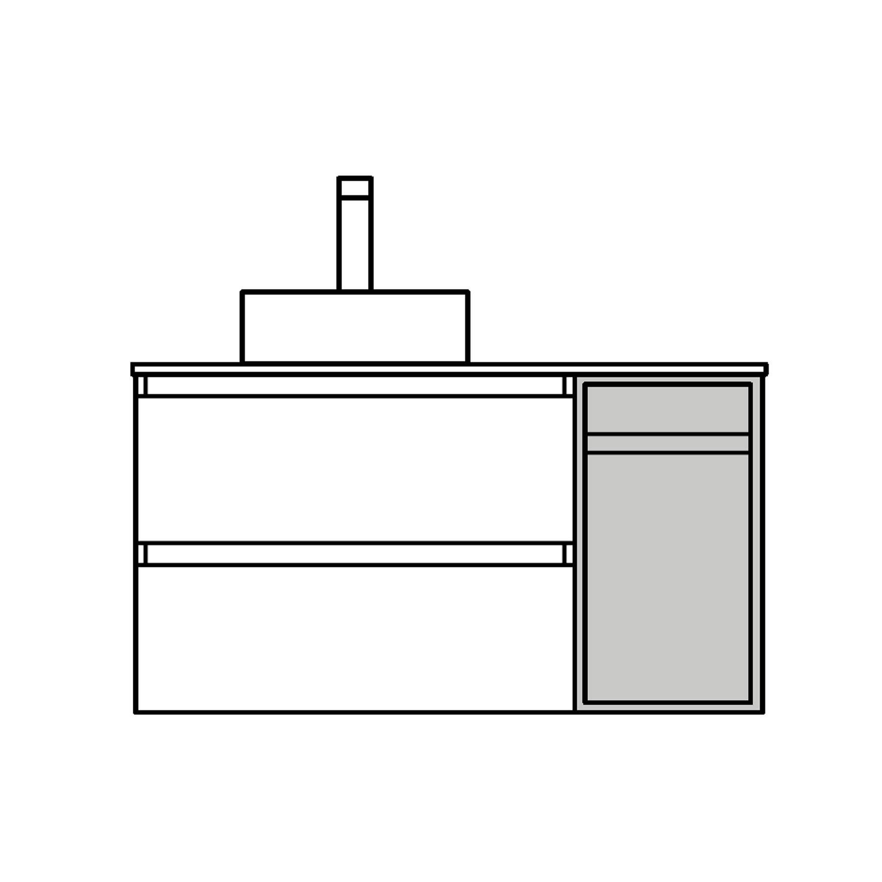 Salgar Schrankelement wandhängend ALLIANCE 300 mit zwei verdeckten Schubladen EICHE AFRIKA 300 x 540 x 450 mm