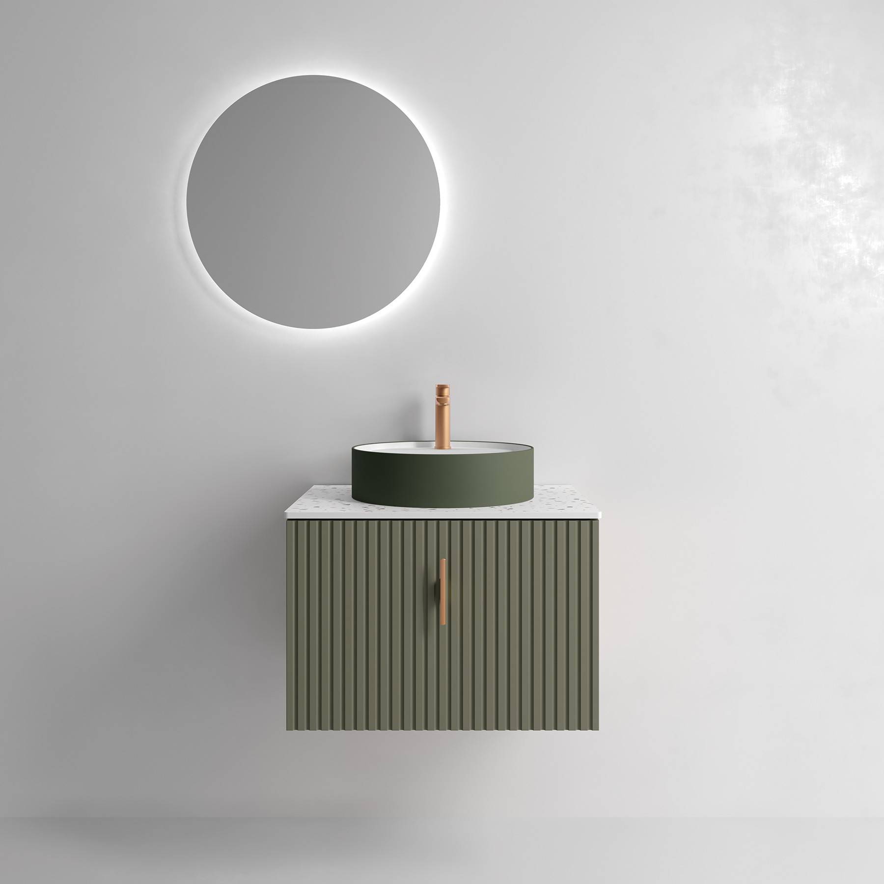 Salgar Schrank wandhängend BIBA 600 1 Metallschublade und versteckter Schublade GREEN FOREST 598 x 405 x 450 mm