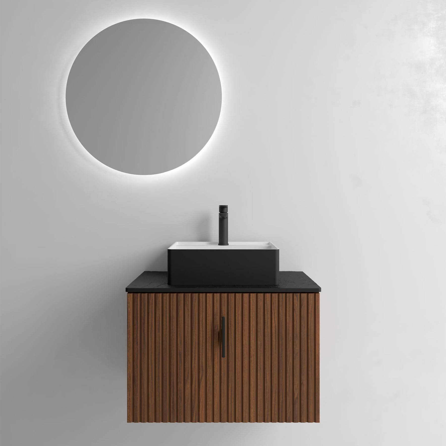 Salgar Waschtischunterschrank BIBA 700 1 Metallschublade NUSSBAUM MAYA 697 x 405 x 450 mm