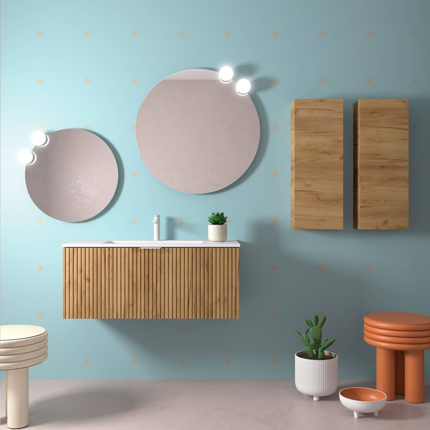 Salgar Waschtischunterschrank BIBA 1000 1 Metallschublade EICHE AFRIKA 997 x 405 x 450 mm