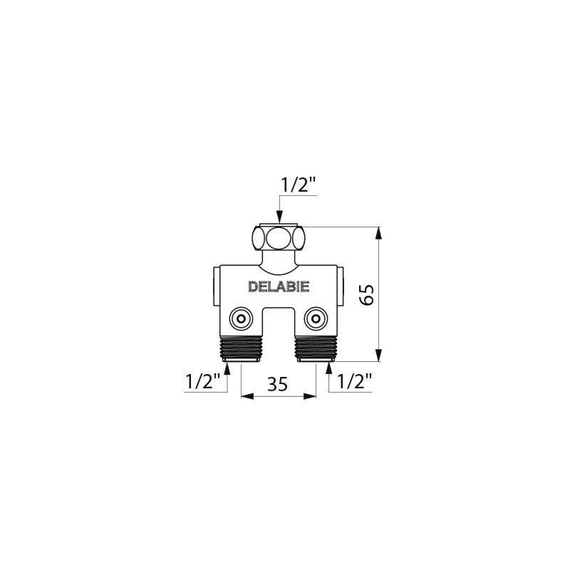 Delabie Vormischer COMPACT für WT G1/2B, mit Rückflussverhinderern