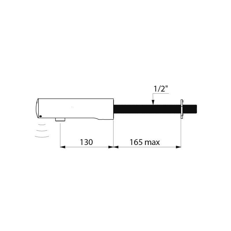 Delabie WT-Ventil TEMPOMATIC 4 G1/2B Hw.-Mont. 6V-Batterien L.130