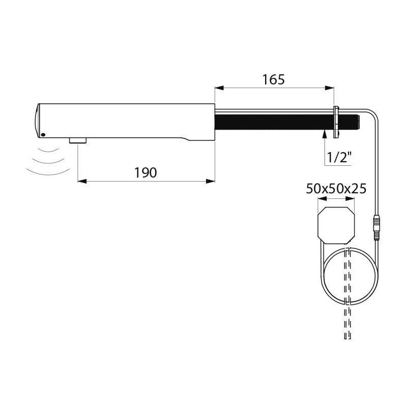 Delabie Wand Vent. TEMPOMATIC4 G1/2B UP-Anschl. 230/6V L190 Hw.-Mont.