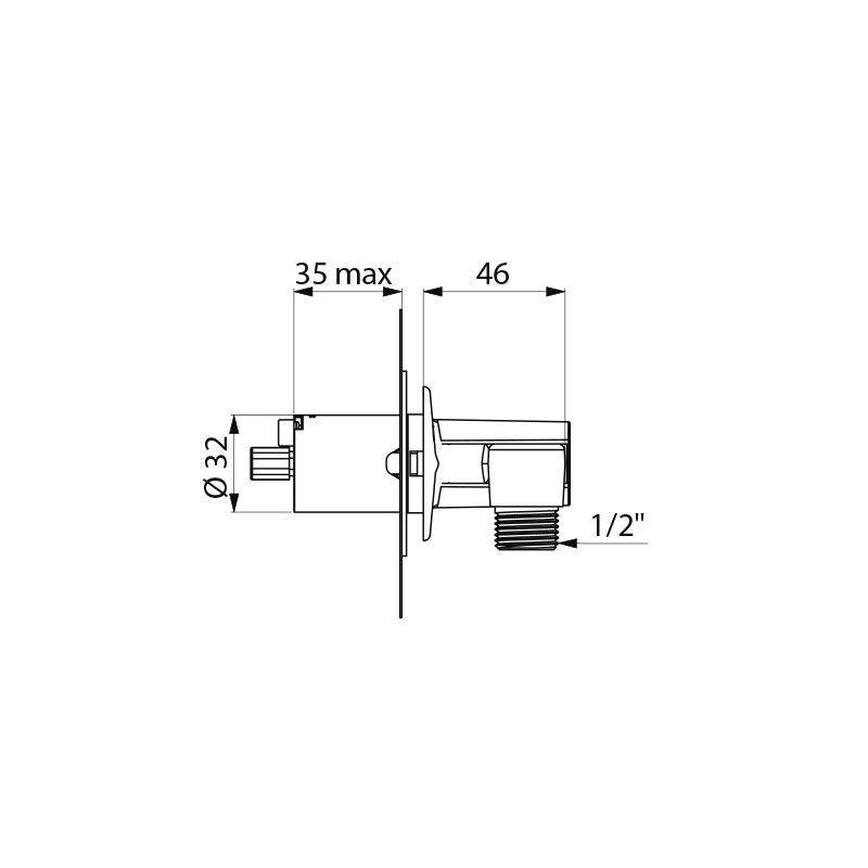 Delabie Anschl.-Modul UP G1/2B f. TEMPOMATIC MIX 4 Batteriebetr. Set1/2
