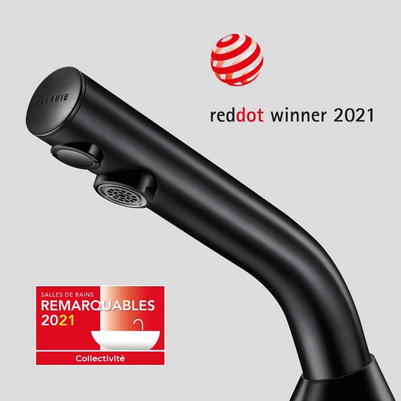 Delabie Waschtisch-Ventil BINOPTIC G3/8B matt schwarz m. 6V-Batterien